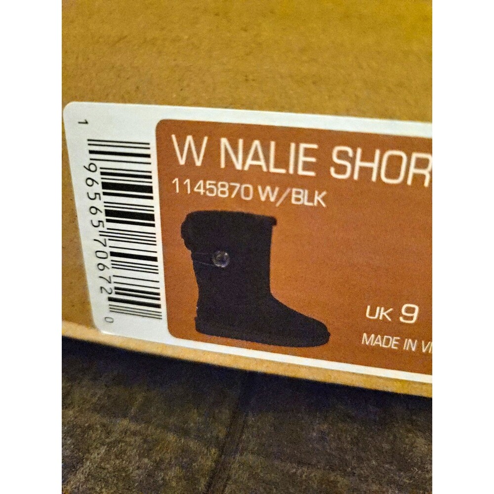 Koolaburra by UGG Natalie Short Women's Black Suede Mid-Calf Button Boot UK 9
